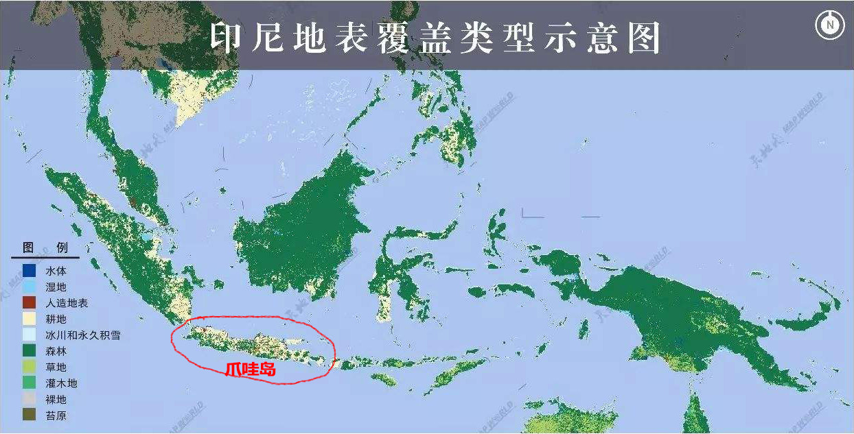 爪哇岛地图